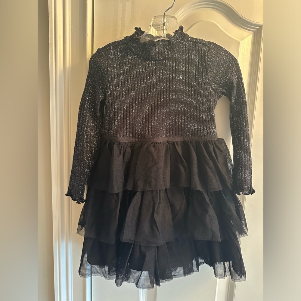 Janie and Jack Sparkle Tiered Tulle Black Dress